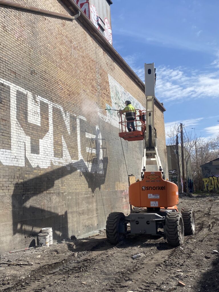 removing of paint on a wall