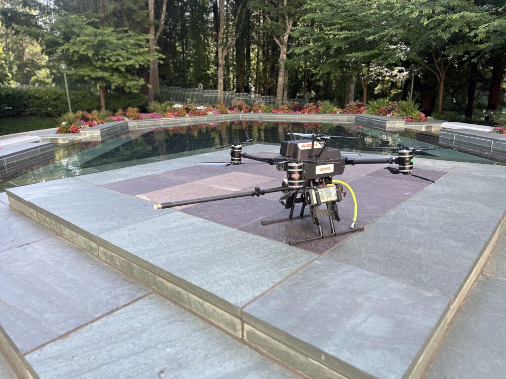 setting up a drone for cleaning