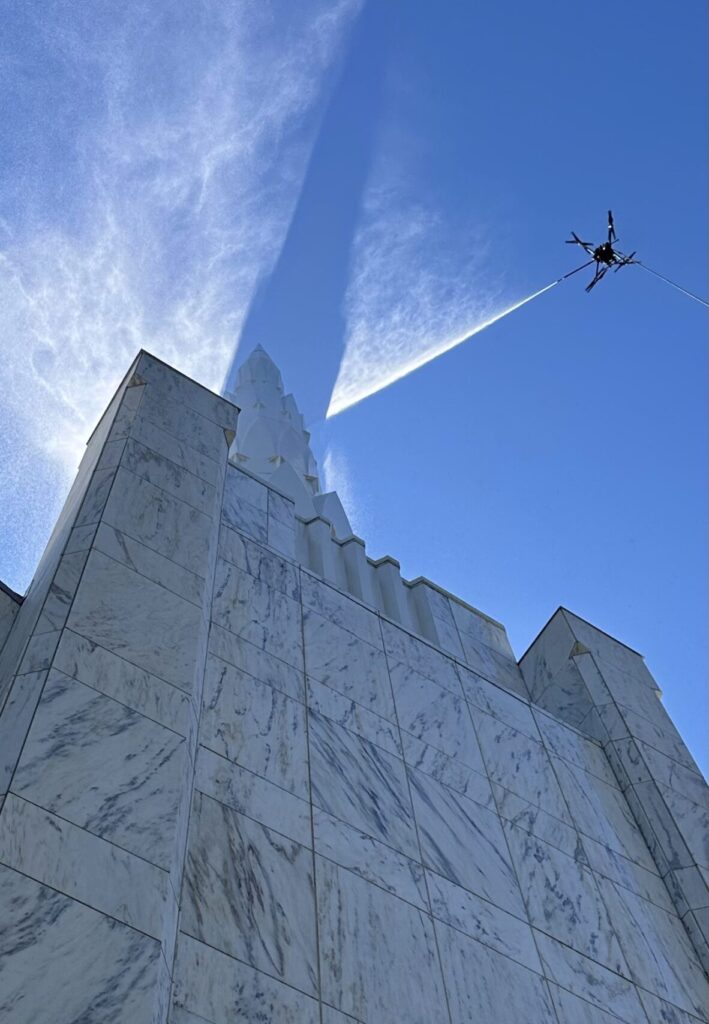 high rise drone washing